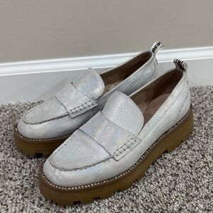 Karl Lagerfeld Chunky Platform Loafer in Iridescent White